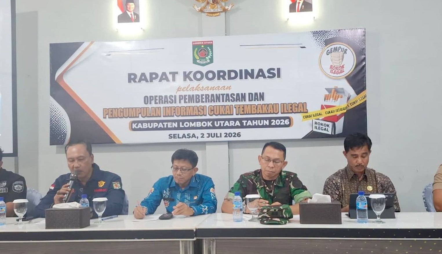 Sekda Lombok Utara Buka Rakor Operasi Pemberantasan dan Pengumpulan Informasi Cukai Tembakau Ilegal